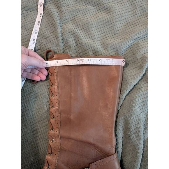 Tribeca by Kenneth Cole Women's Size 10 Brown Leather Lace Up Heeled Boots - Picture 7 of 7